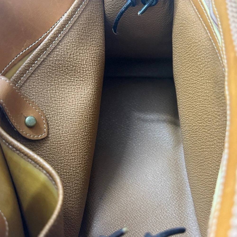 Dooney & Bourke Tan and‎ Cream Leather Satchel